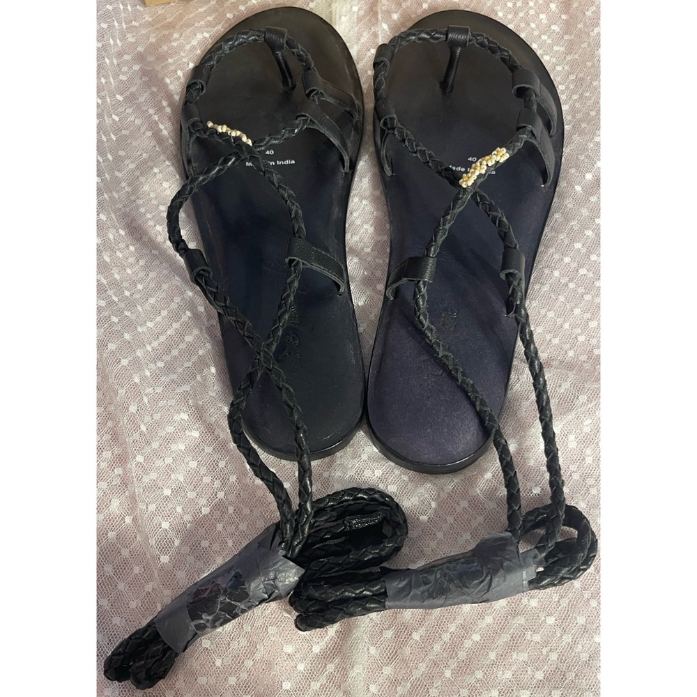 Free People Daisy Dream Wrap Elegant Black Strappy Sandals NWT SZ 9 BLACK - Picture 8 of 16